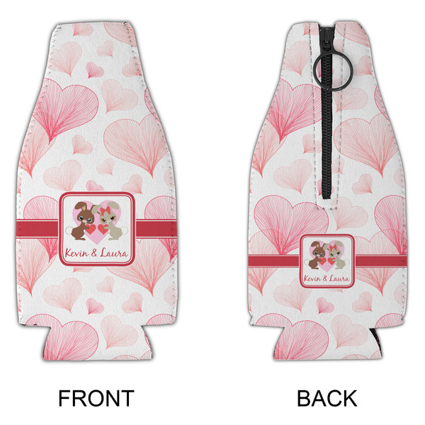 Hearts & Bunnies Zipper Bottle Cooler - APPROVAL
