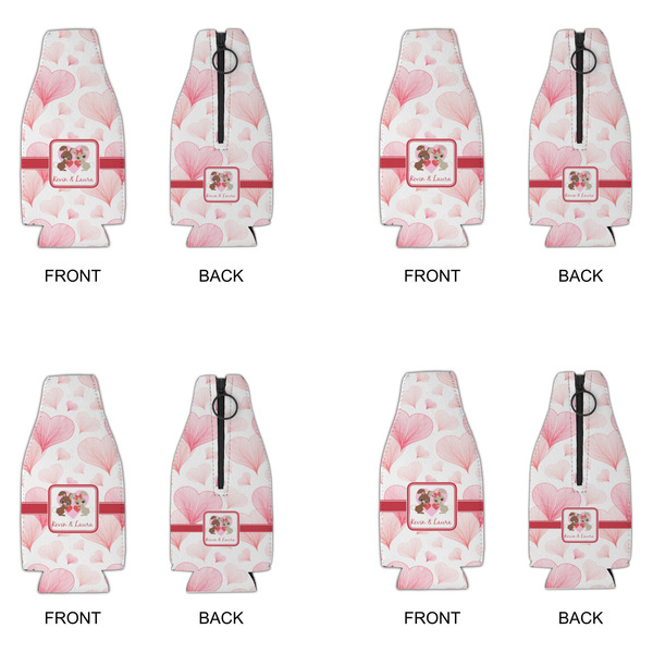 Hearts & Bunnies Zipper Bottle Cooler - Set of 4 - APPROVAL