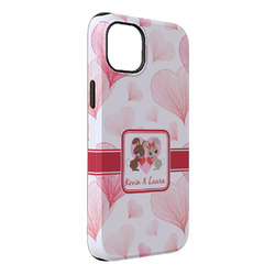 Hearts & Bunnies iPhone Case - Rubber Lined - iPhone 14 Plus (Personalized)