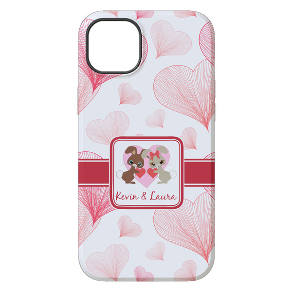 Hearts & Bunnies iPhone 14 Plus Tough Case - Back