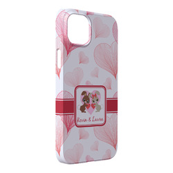 Hearts & Bunnies iPhone Case - Plastic - iPhone 14 Pro Max (Personalized)