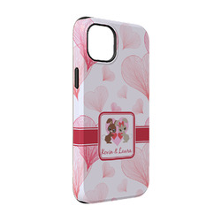 Hearts & Bunnies iPhone Case - Rubber Lined - iPhone 14 Pro (Personalized)