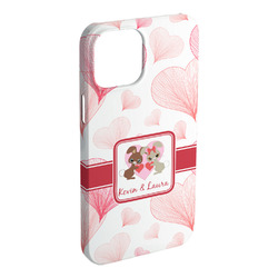 Hearts & Bunnies iPhone Case - Plastic - iPhone 15 Plus (Personalized)