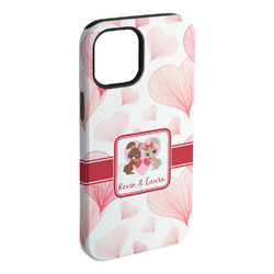 Hearts & Bunnies iPhone Case - Rubber Lined - iPhone 15 Plus (Personalized)
