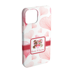 Hearts & Bunnies iPhone Case - Plastic - iPhone 15 Pro (Personalized)