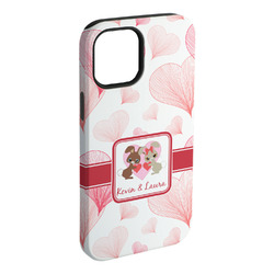 Hearts & Bunnies iPhone Case - Rubber Lined - iPhone 15 Pro Max (Personalized)