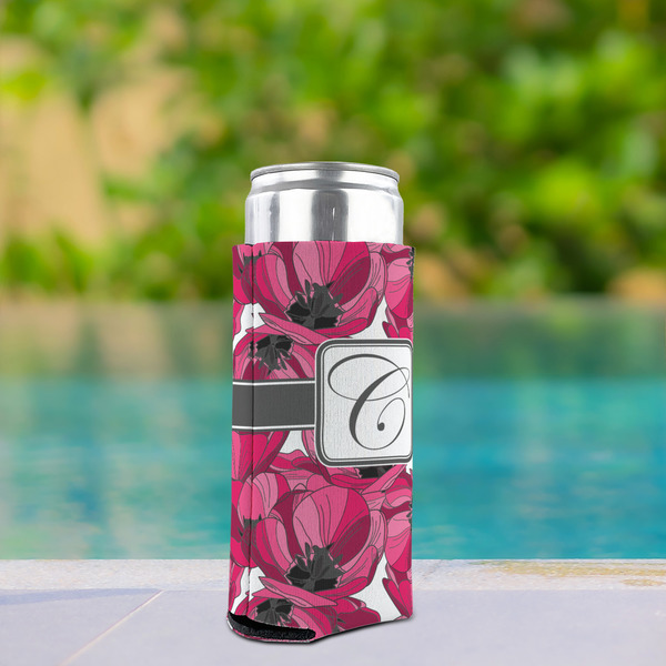 Tulips Can Cooler - Tall 12oz - In Context
