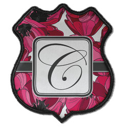 Tulips Iron On Shield Patch C w/ Initial
