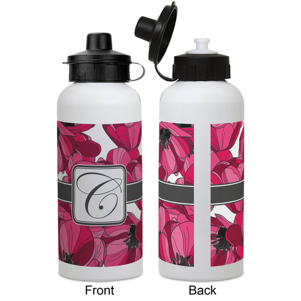 Tulips Aluminum Water Bottle - White APPROVAL