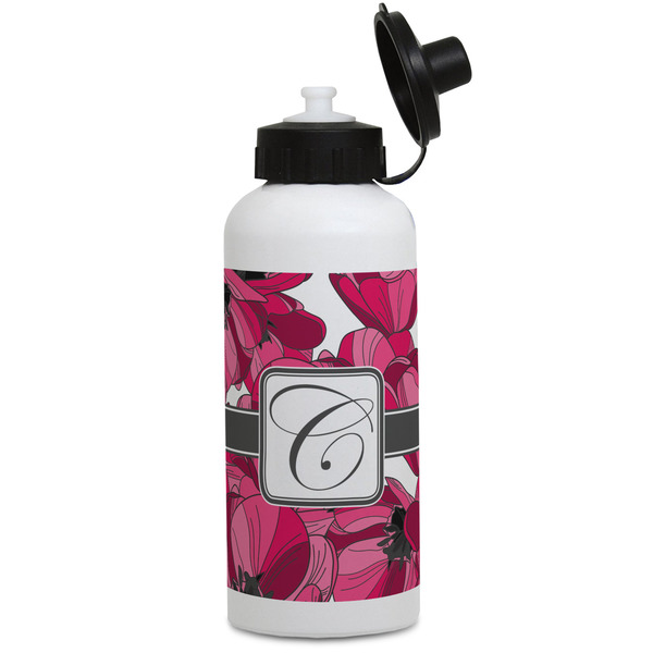 Custom Tulips Water Bottles - Aluminum - 20 oz - White (Personalized)
