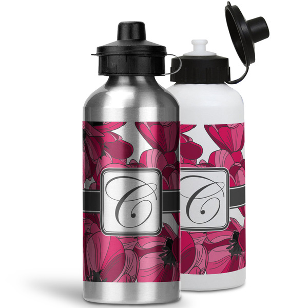 Tulips Aluminum Water Bottles - MAIN (white &silver)