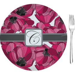Tulips 8" Glass Appetizer / Dessert Plates - Single or Set (Personalized)