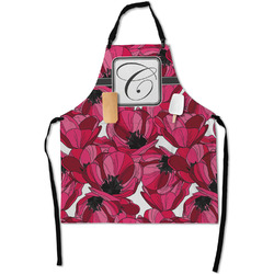 Tulips Apron With Pockets w/ Initial