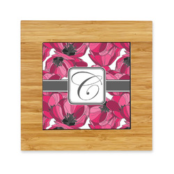 Tulips Bamboo Trivet with Ceramic Tile Insert (Personalized)