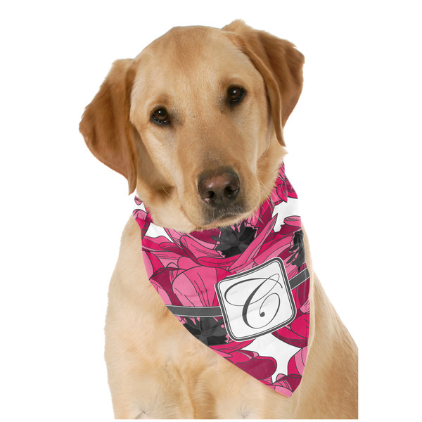 Custom Tulips Dog Bandana Scarf w/ Initial