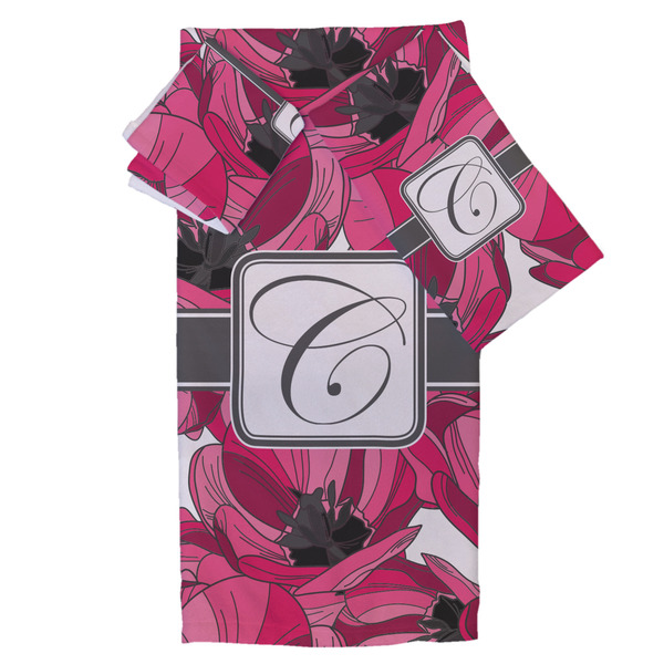 Custom Tulips Bath Towel Set - 3 Pcs (Personalized)