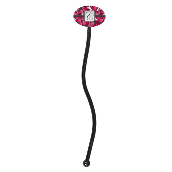 Tulips Black Plastic 7" Stir Stick - Oval - Single Stick