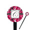 Tulips 7" Round Plastic Stir Sticks - Black - Single Sided (Personalized)