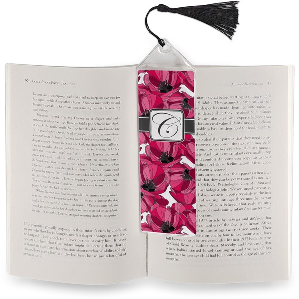 Tulips Bookmark with tassel - In book