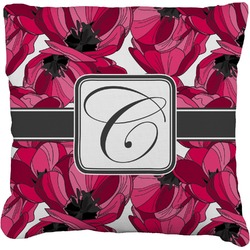 Tulips Faux-Linen Throw Pillow 16" (Personalized)