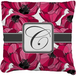 Tulips Faux-Linen Throw Pillow 18" (Personalized)