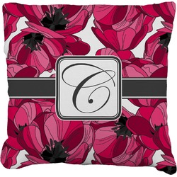 Tulips Faux-Linen Throw Pillow 20" (Personalized)