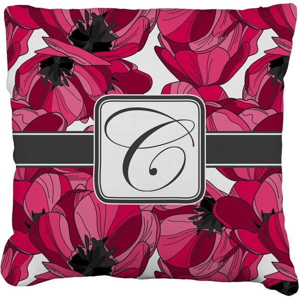 Custom Tulips Faux-Linen Throw Pillow 20" (Personalized)