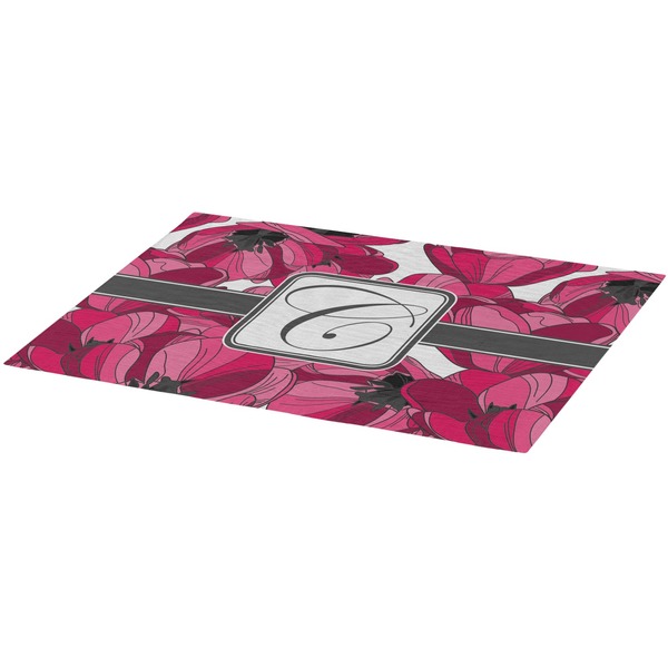 Tulips Burlap Placemat (Angle View)