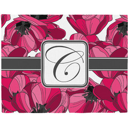 Tulips Woven Fabric Placemat - Twill w/ Initial