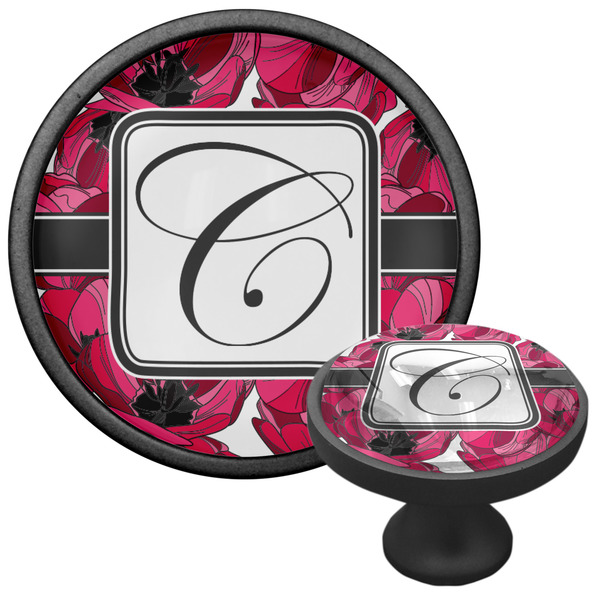 Tulips Cabinet Knob - Black - Multi Angle