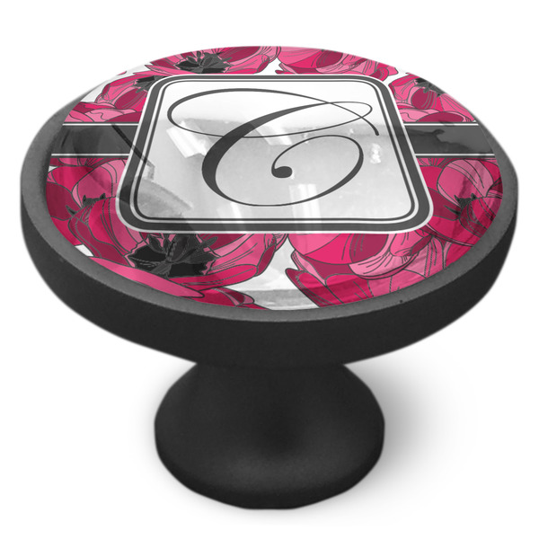 Tulips Cabinet Knob - Black - Side
