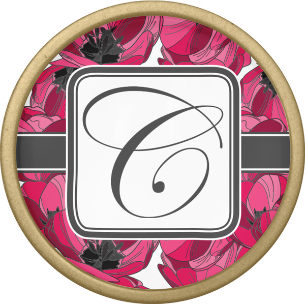 Tulips Cabinet Knob - Gold - Front