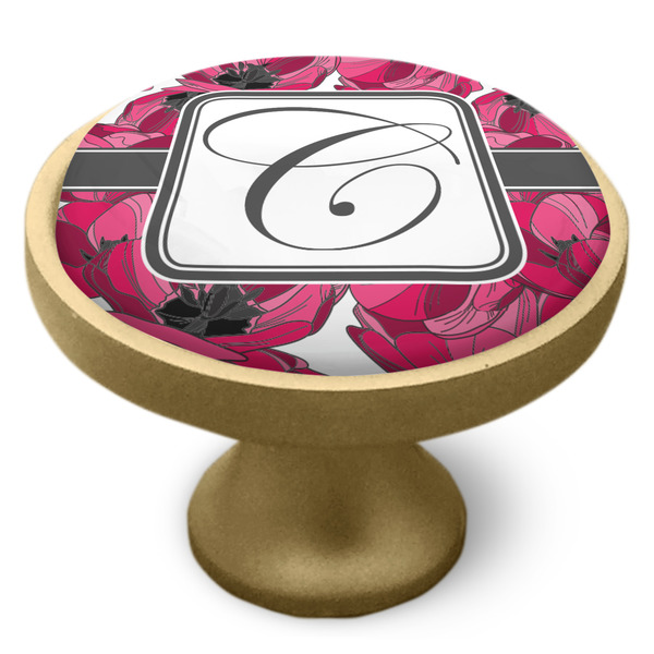 Tulips Cabinet Knob - Gold - Side