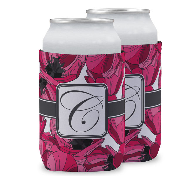 Custom Tulips Can Cooler (12 oz) w/ Initial