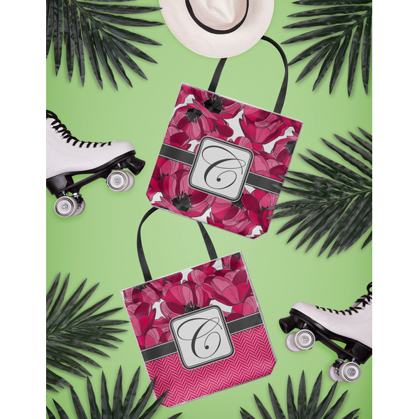 Tulips Canvas Tote Lifestyle Front and Back- 13x13