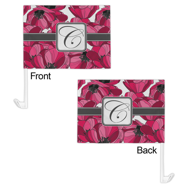 Tulips Car Flag - 11" x 8" - Front & Back View