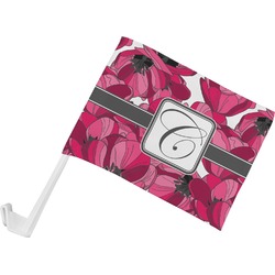 Tulips Car Flag - Small w/ Initial