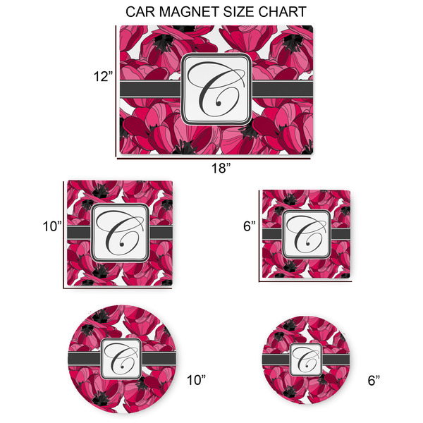 Tulips Car Magnets - SIZE CHART