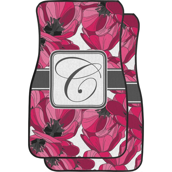Custom Tulips Car Floor Mats (Front Seat) (Personalized)