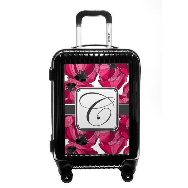 Custom Tulips Carry On Hard Shell Suitcase (Personalized)