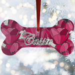 Tulips Ceramic Dog Ornament w/ Initial