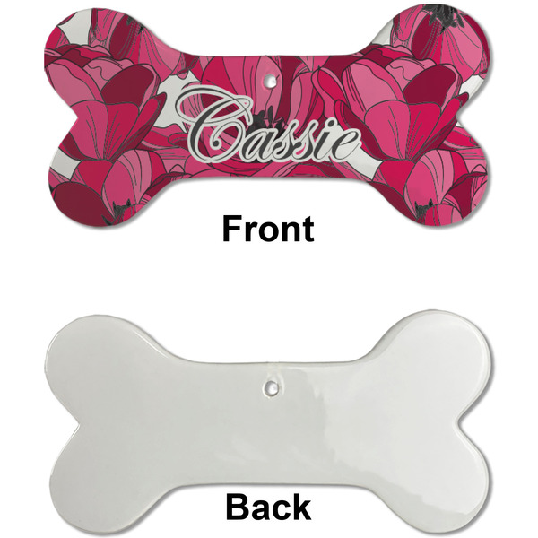 Tulips Ceramic Flat Ornament - Bone Front & Back Single Print (APPROVAL)