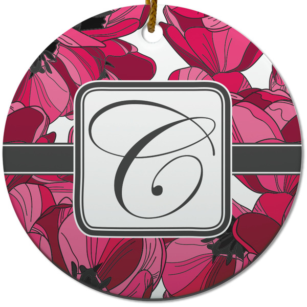 Tulips Ceramic Flat Ornament - Circle (Front)