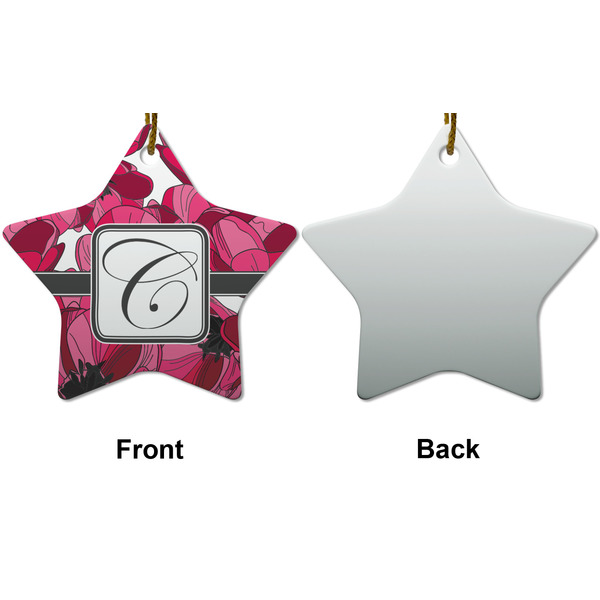 Tulips Ceramic Flat Ornament - Star Front & Back (APPROVAL)