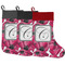 Tulips Christmas Stocking Red Grey Black Cuffs