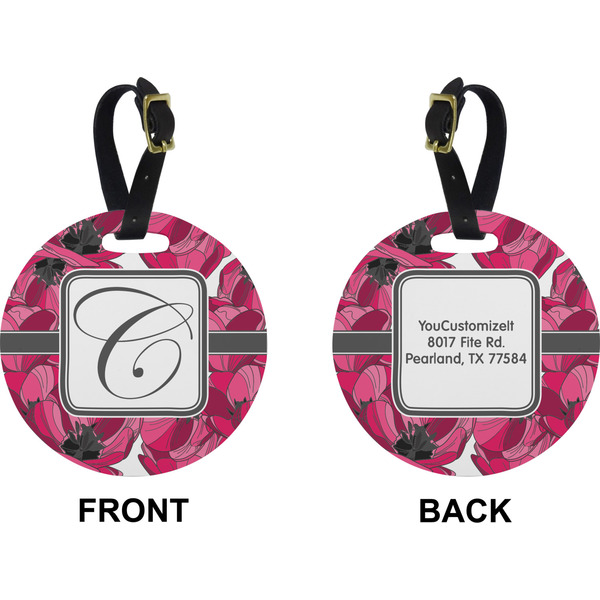 Tulips Circle Luggage Tag (Front + Back)