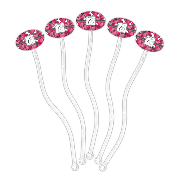 Tulips Clear Plastic 7" Stir Stick - Oval - Fan