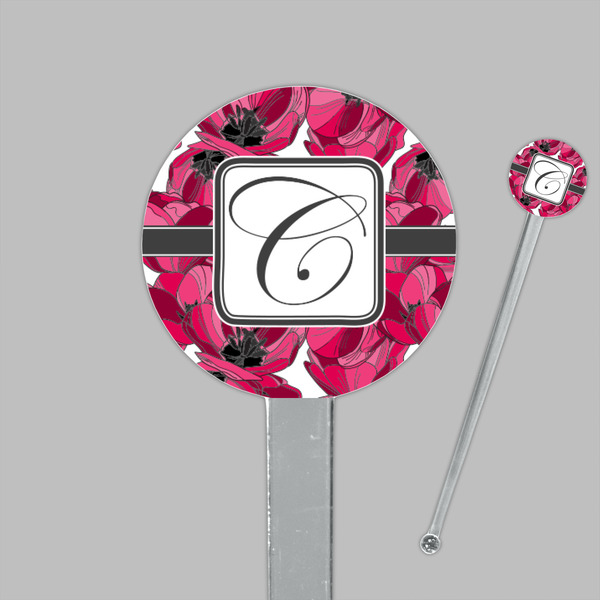 Tulips Clear Plastic 7" Stir Stick - Round - Closeup