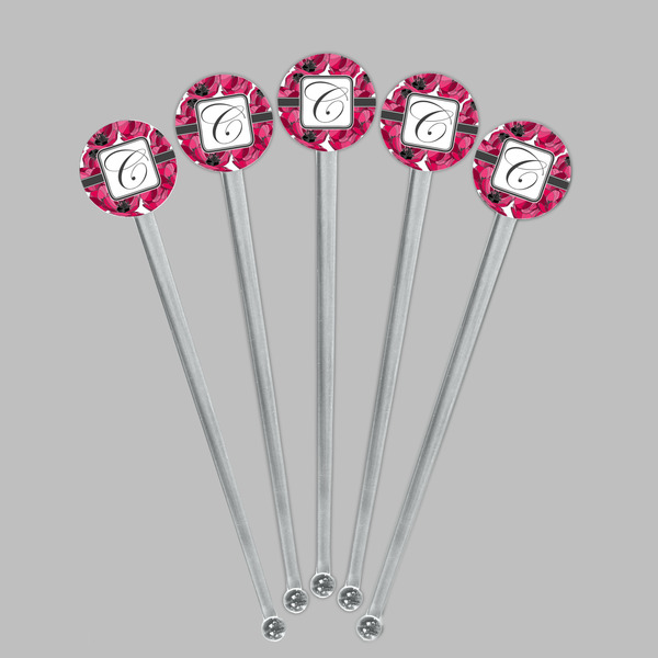 Tulips Clear Plastic 7" Stir Stick - Round - Fan View