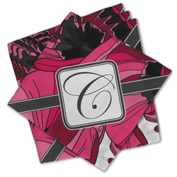 Tulips Cloth Cocktail Napkins - Set of 4 w/ Initial